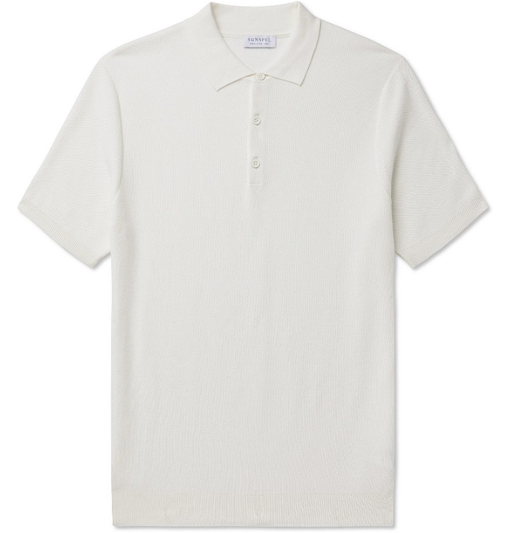 Photo: Sunspel - Slim-Fit Cotton-Piqué Polo Shirt - Neutrals