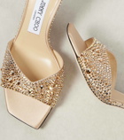 Jimmy Choo Skye 70 crystal-embellished satin mules