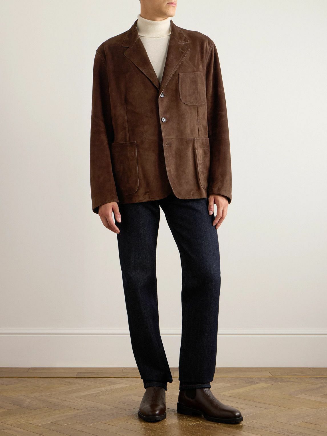 Ralph Lauren Purple label - Stewart Suede Blazer - Brown