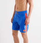 Birdwell - Mid-Length Striped Swim Shorts - Blue