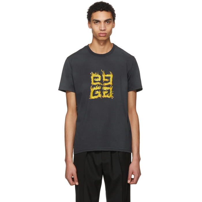 Photo: Givenchy Black Four G Flame Slim T-Shirt 