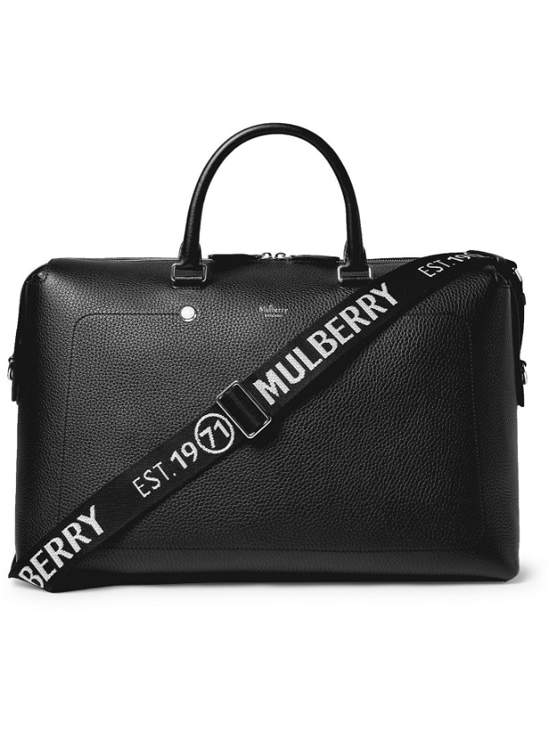 Photo: MULBERRY - Logo-Trimmed Full-Grain Leather Holdall - Black