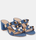 Valentino Garavani Roman Stud denim sandals