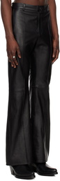 LU'U DAN SSENSE Exclusive Black Pinched Seams Leather Pants