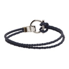 Salvatore Ferragamo Navy Braided Bracelet