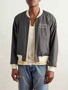 Visvim - Reversible Embroidered Silk-Satin and Cotton Bomber Jacket - Green