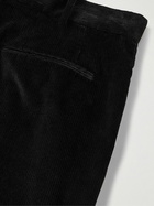 The Row - Speek Tapered Pleated Cotton and Cashmere-Blend Corduroy Suit Trousers - Black