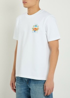 Casablanca Flower Court Icon Printed Cotton T-shirt White