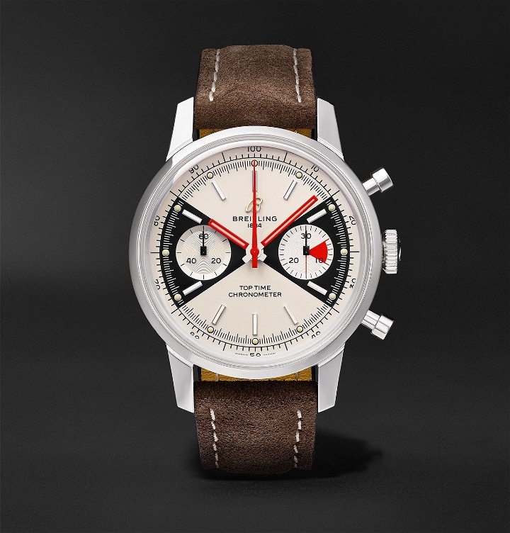 Photo: Breitling - Top Time Limited Edition Automatic Chronograph 41mm Stainless Steel and Nubuck Watch, Ref. No. A23310121G1X1 - White