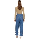 Kreist Blue High-Rise Buckled Jeans