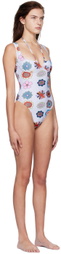 FENSI SSENSE Exclusive Purple Psychedelic Daisies One-Piece Swimsuit
