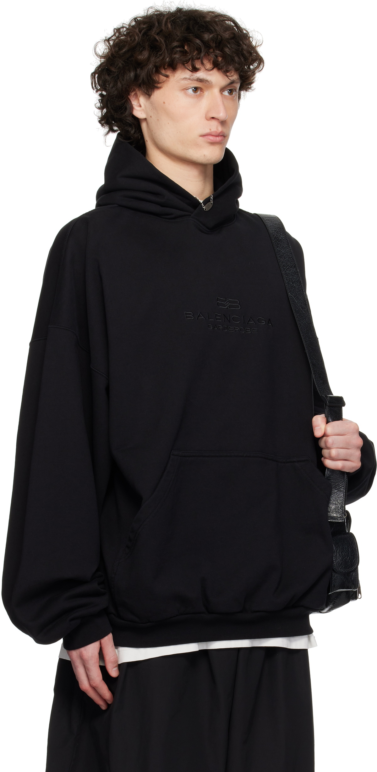 Balenciaga Black 'BB Garderobe' Large Fit Hoodie Balenciaga Balenciaga Black 'BB Garderobe' Large Fit Hoodie Balenciaga