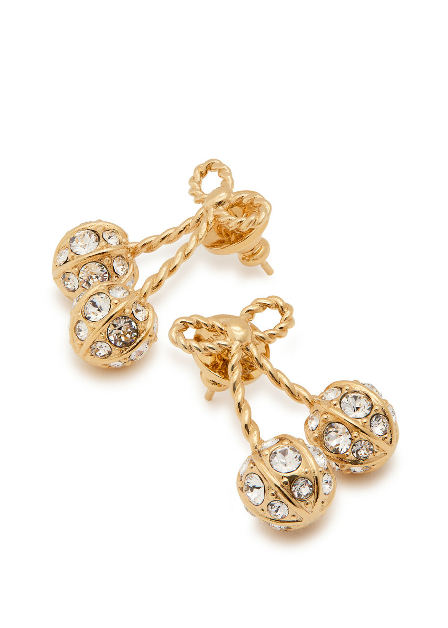 Valentino Garavani Cherryfic Swarovski Crystal-embellished Earrings - Gold - One Size