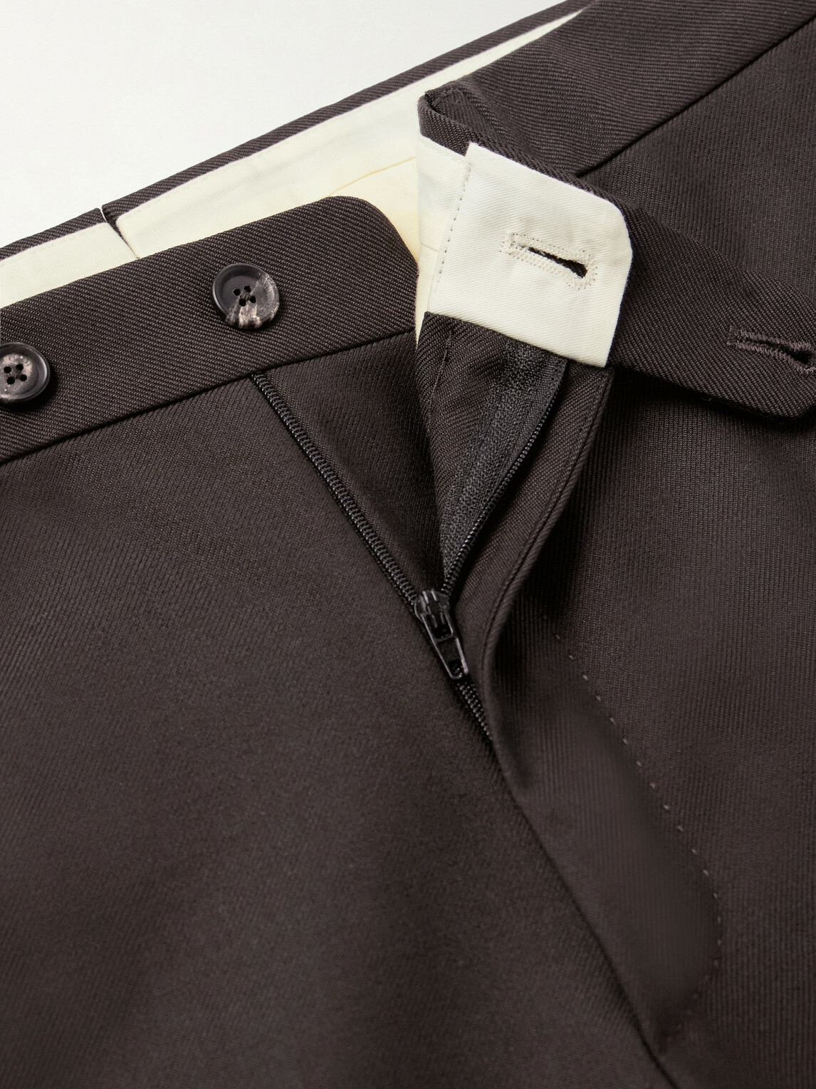 De Petrillo - Tapered Virgin Wool Suit Trousers - Brown
