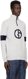 Giorgio Armani Gray Half-Zip Sweater