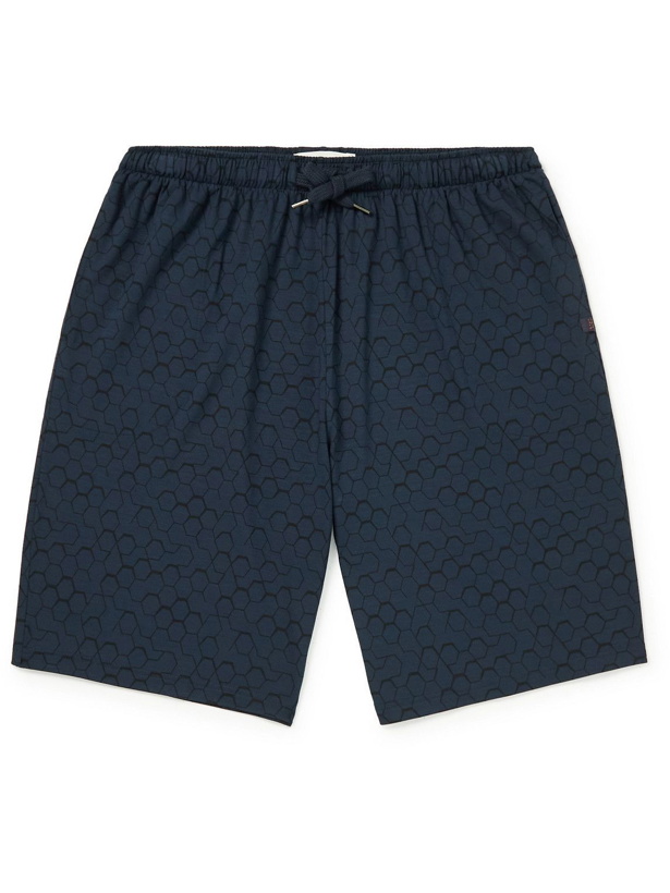 Photo: Derek Rose - London Printed Micro Modal Jersey Pyjama Shorts - Blue