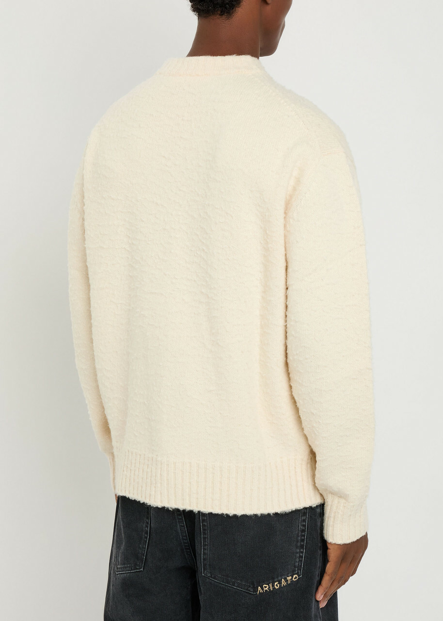 Axel Arigato Miles Textured Wool-blend Jumper Off White