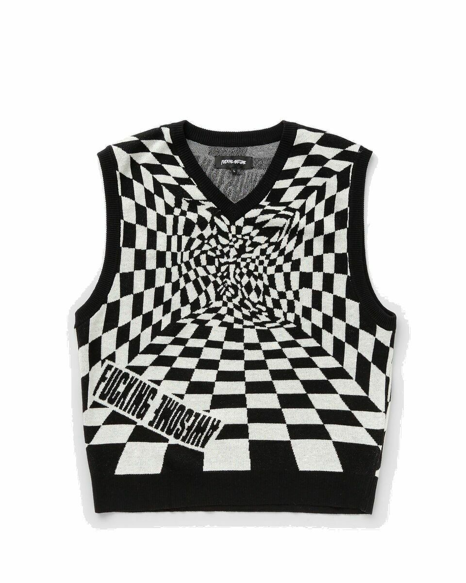 Photo: Fucking Awesome Warped Sweater Vest Black/White - Mens - Zippers & Cardigans