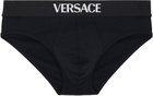 Versace Two-Pack Black Cotton-Jersey Briefs