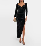 Norma Kamali Asymmetric velvet gown