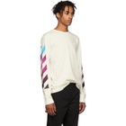 Off-White White Gradient Diagonal Long Sleeve T-Shirt