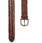 TOM FORD - 4.5cm Dark-Brown Woven Leather Belt - Brown