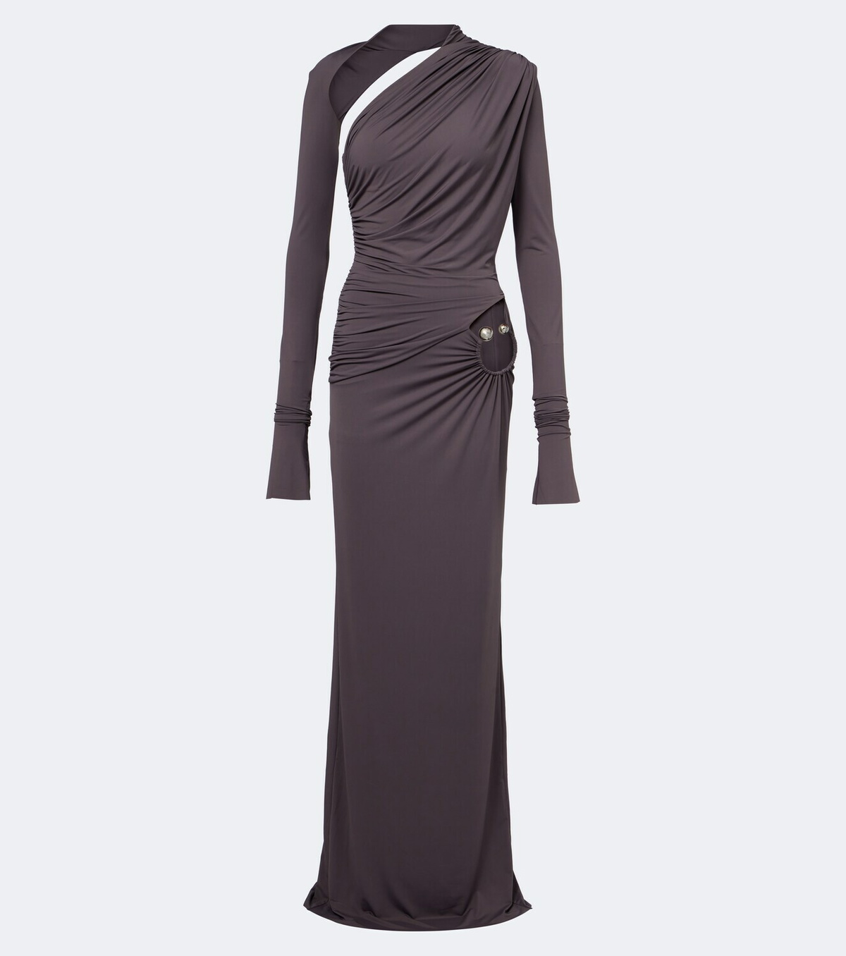 De La Vali Jade cutout asymmetric jersey gown