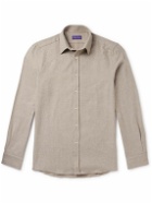 Ralph Lauren Purple label - Harrison Herringbone Cotton-Flannel Shirt - Neutrals