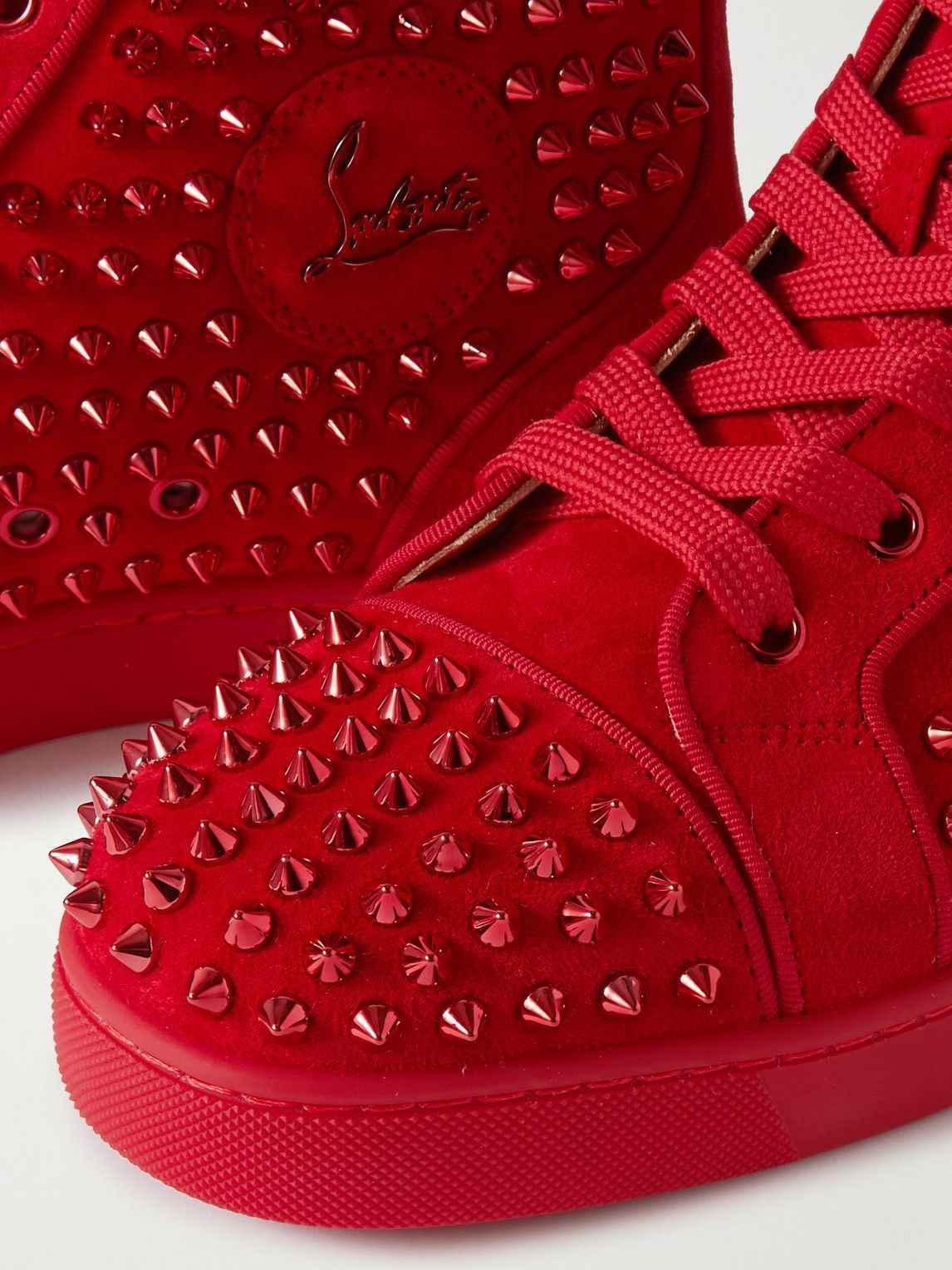 Christian Louboutin - Louis Orlato Spiked Suede High-Top Sneakers