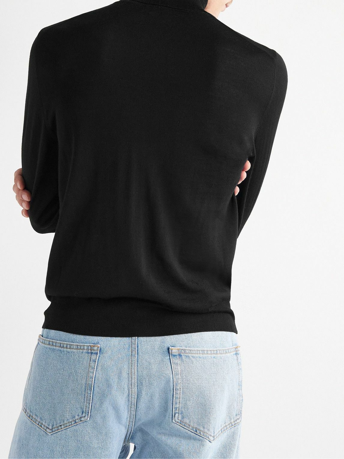 Canali - Slim-Fit Merino Wool Rollneck Sweater - Black