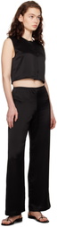 LESET Black Barb Crewneck Vest