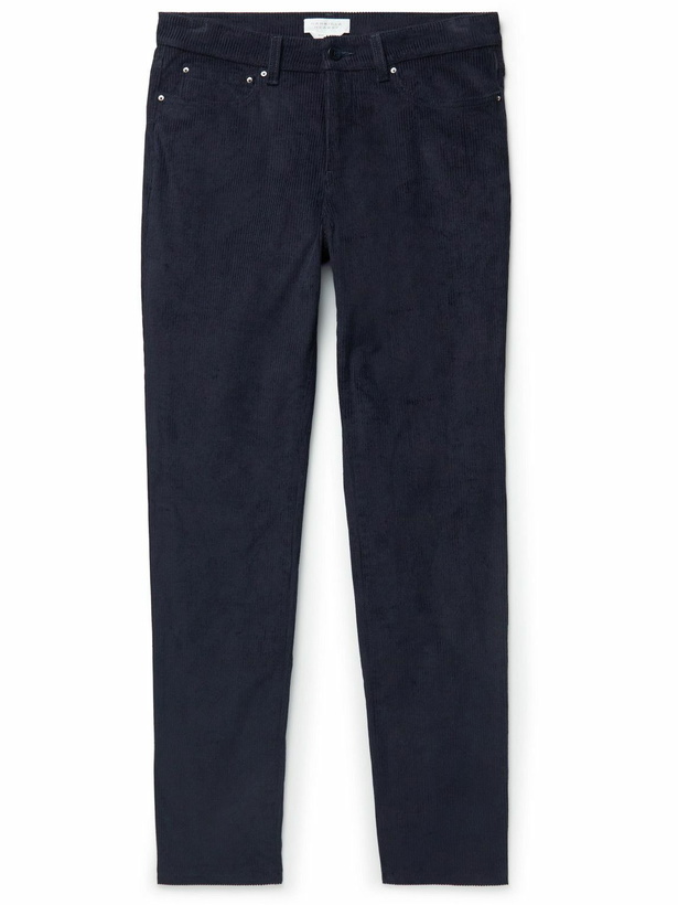 Photo: Gabriela Hearst - Austin Slim-Fit Cotton-Corduroy Trousers - Blue