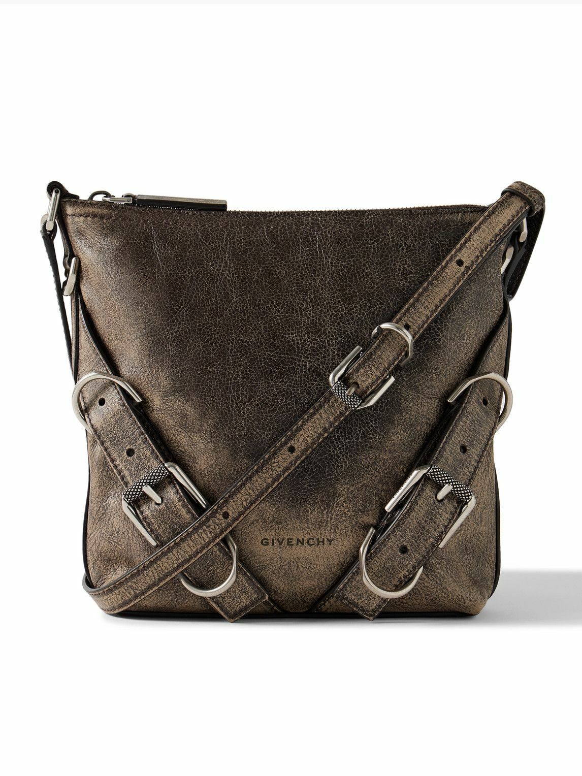 Givenchy - Voyou Small Crinkled-Leather Messenger Bag Givenchy