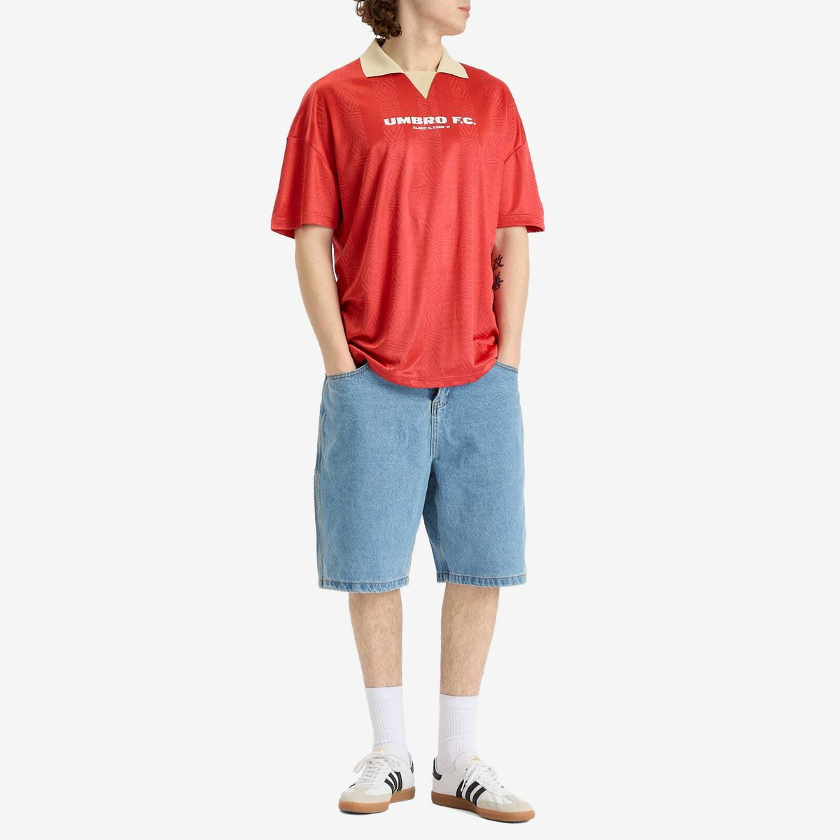 Umbro Retro Football Jersey in Fire Whirl