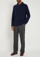 Begg & CO Magnus Cashmere Polo Jumper Navy