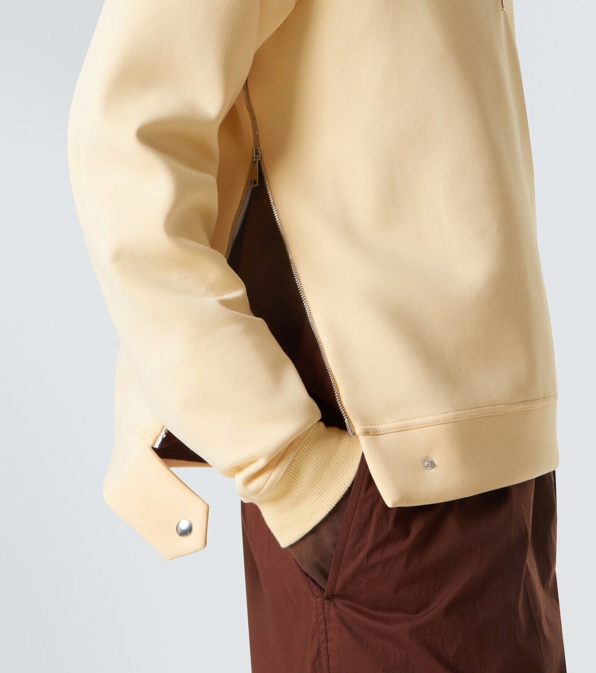 Plan C Cotton-blend half-zip sweatshirt