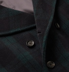 Mr P. - Double-Breasted Checked Wool-Blend Peacoat - Blue