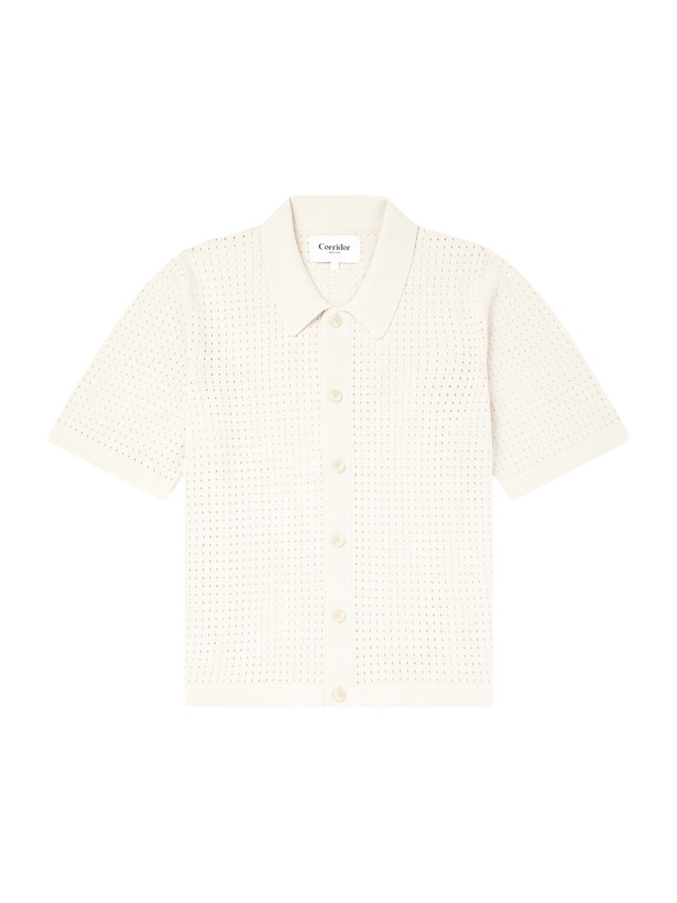 Photo: Corridor - Pointelle-Knit Organic Cotton Shirt - Neutrals