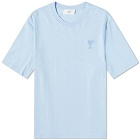 AMI Men's Tonal Heavy Cotton Small A Logo T-Shirt in Sky Blue