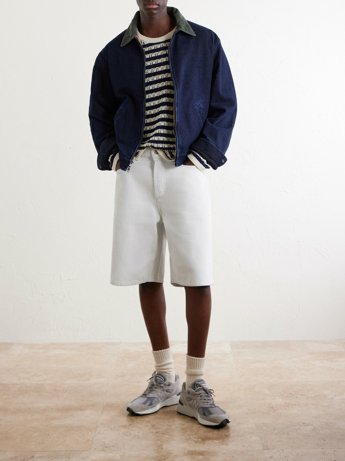 Aimé Leon Dore - Corduroy-Trimmed Denim Jacket - Blue
