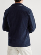 Orlebar Brown - Gowder Camp-Collar Cotton-Terry Overshirt - Blue