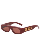 Gucci Women's Eyewear GG1771S Sunglasses in Burgundy/Brown 