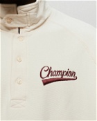 Champion Polo Neck Sweatshirt White/Beige - Mens - Half Zips