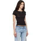 Raimundo Langlois Black Cap-Sleeve T-shirt