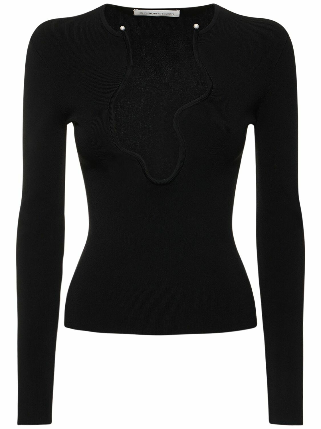 CHRISTOPHER ESBER - Salacia Wire Satin Long Sleeve Top Christopher Esber