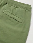 Stone Island - Straight-Leg Logo-Appliquéd Cotton-Jersey Drawstring Shorts - Green