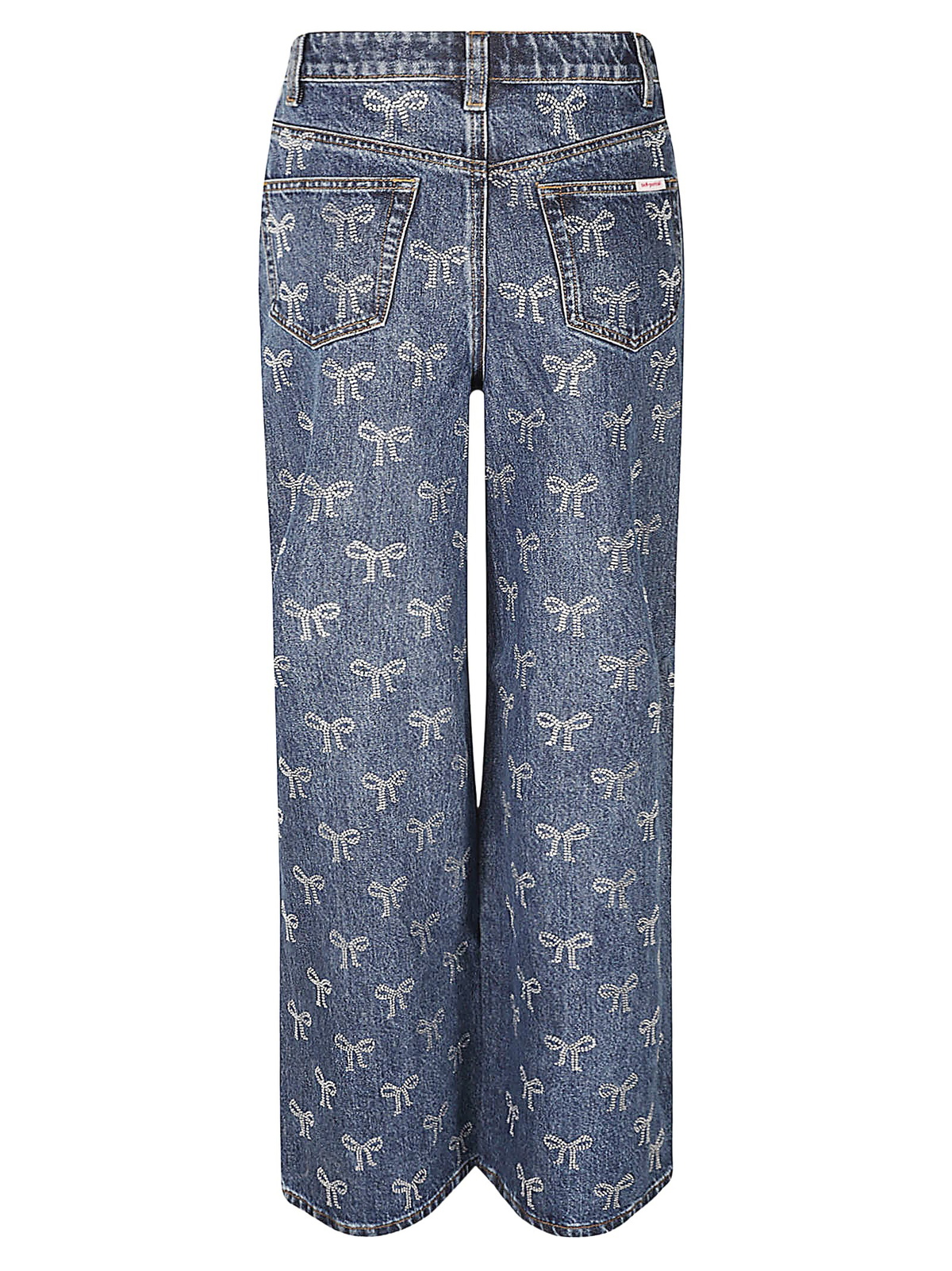 デニム・ジーパン Self-Portrait Rhinestone Bow Denim Jeans Self-Portrait Rhinestone Bow Jeans | Blue | FARFETCH