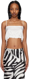 Silk Laundry White Cropped Camisole