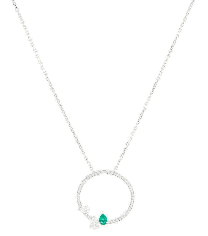 Photo: Repossi - White gold emerald necklace with pavé diamonds