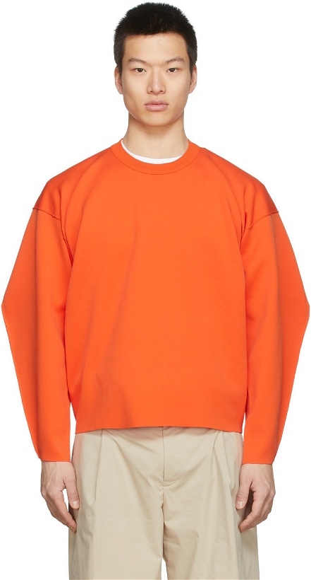 Photo: Rito Structure Orange Oversized Round Neck Sweatshirt